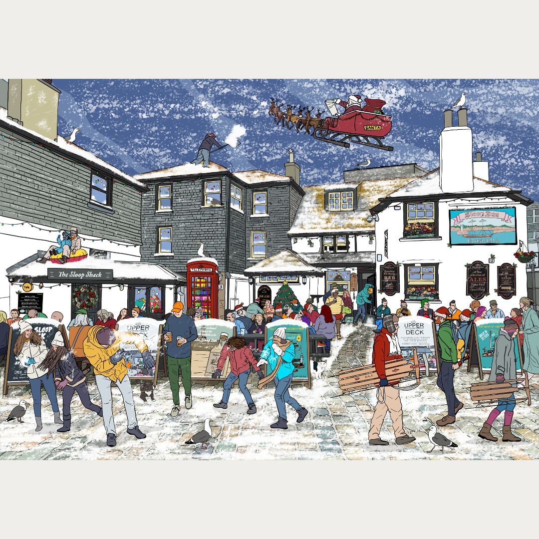 Christmas At The Sloop St Ives 1000 Piece Jigsaw Image