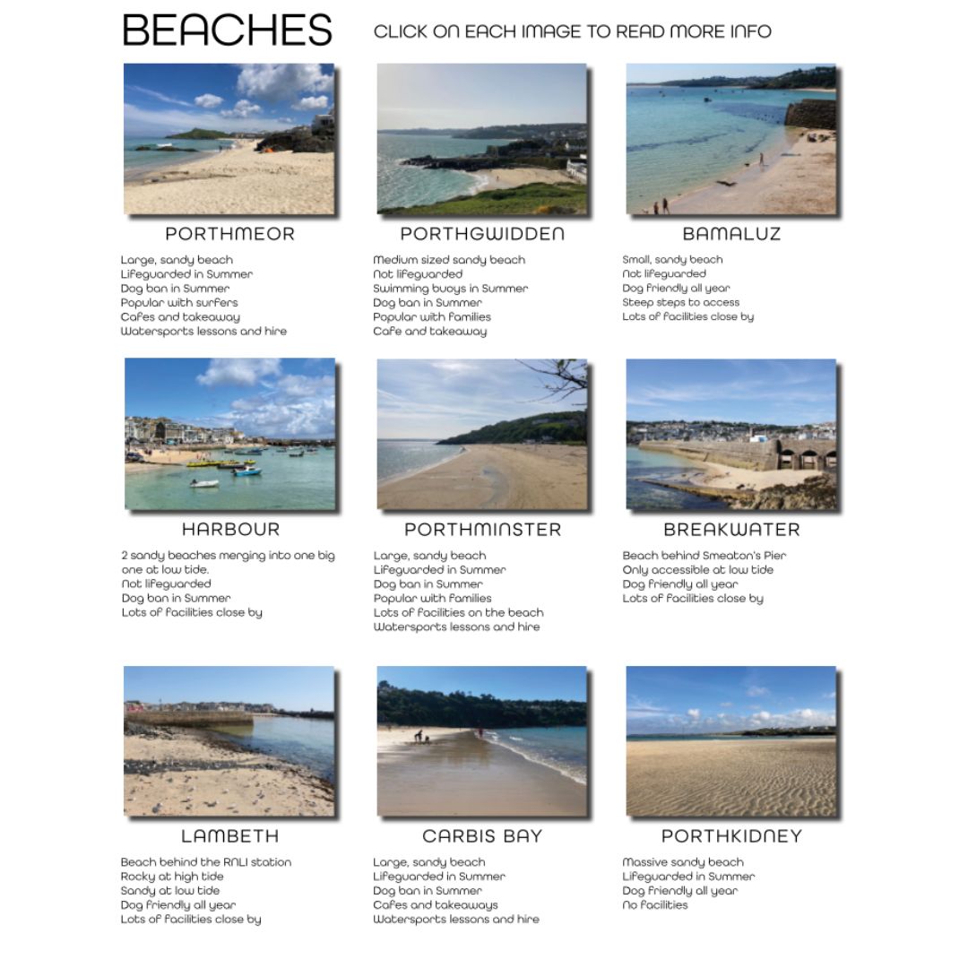 St Ives Map Guide Beaches Cornwall