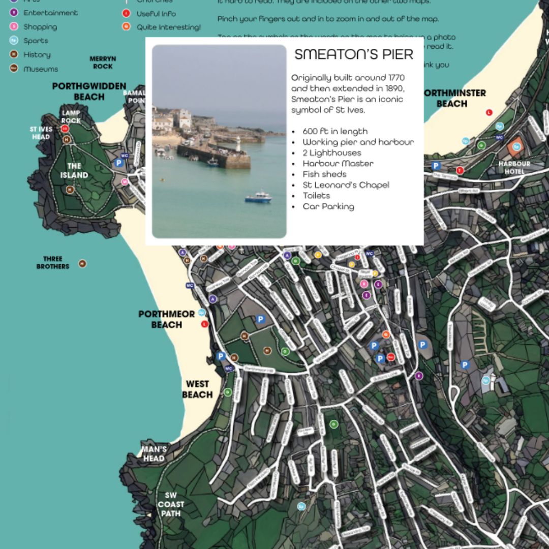 St Ives Interactive Map Pop Ups Guide Cornwall