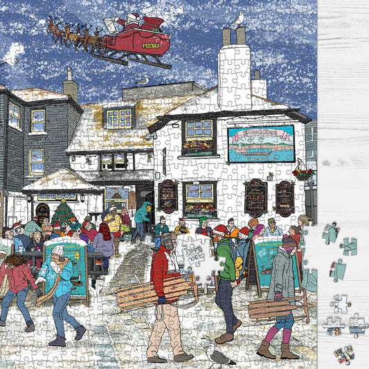 Christmas At The Sloop St Ives 1000 Piece Jigsaw