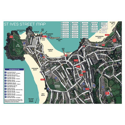A Curiously Interesting and Helpful Guide To St Ives Cornwall Map