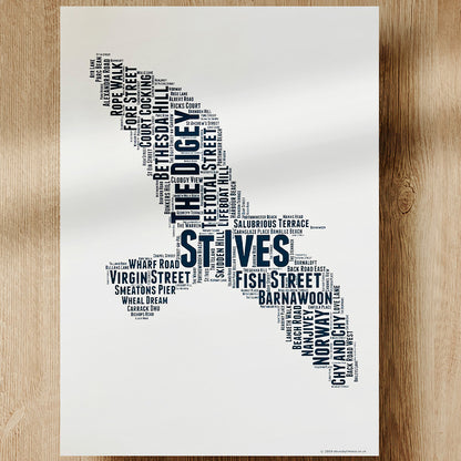 St Ives Seagull Street Name Poster