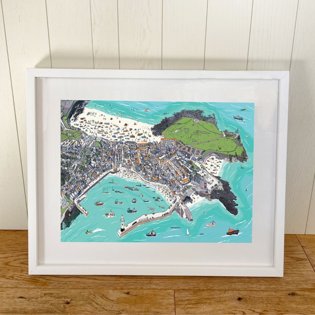 St Ives From Above Framed Art Print